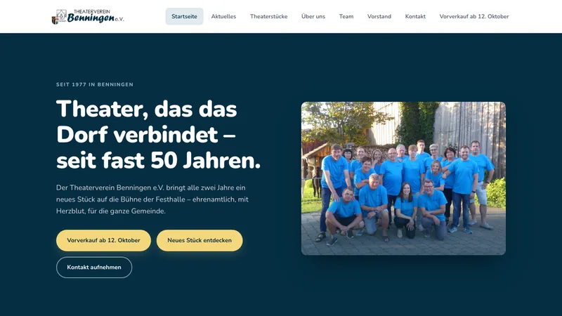 Website des Theatervereins Benningen